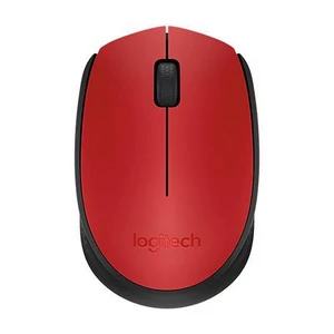 Egér vezeték nélküli optikai közepes méret USB LOGITECH M171 piros