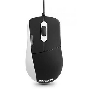 Egér vezetékes optikai közepes méret USB URBAN FACTORY Softee fekete-fehér
