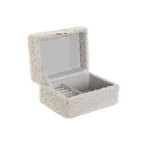 Ékszerdoboz poliészter, 15,5x11x9cm, fehér 
