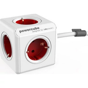Elosztó 4 aljzat Allocacoc 1 rögzítő elem 1,5 m PowerCube Extended DE fehér-piros