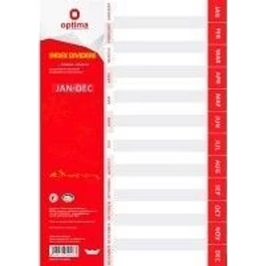 Elválasztólap A4 PVC Optima Januar-December natúr regiszteres Papiron