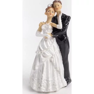 Esküvői dekor Porcelán Esküvői Pár Fek/Feh 6x13,8Cm