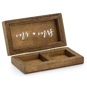 Esküvői gyűrűdoboz fa, 10x5,5x2cm