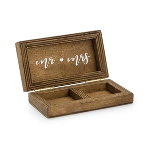 Esküvői gyűrűtartó doboz fa 10x5,5cm 