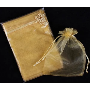 Esküvői organza szütyő arany, 10x12 cm
