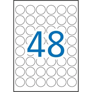 Etikett címke Apli 30 mm kör, poliészter, időjárásálló fehér,960 etikett/csomag