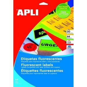 Etikett címke Apli 99,1x67,7mm,színes,kerekített sarkú,neon narancs, 160 etikett/csomag