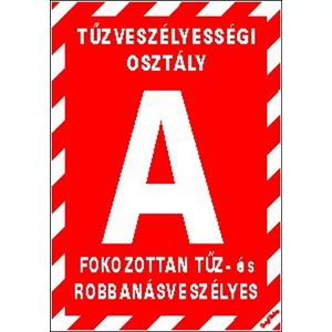 Tábla Matrica C A tűzveszélyességi osztály 