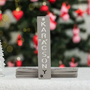 Fa biléta feliratos Karácsony feliratos biléta, 4db/csom Szürke, 2x10cm