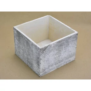 Fa dekor tároló szürke festett, 16x16x12cm GRAVÍROZHATÓ!