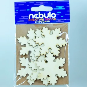 Fa dekoráció Hópelyhek 8x12 cm 6db/csomag karácsony - Nebulo