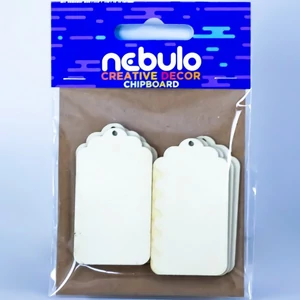 Fa dekoráció kisérő címkék 8x12 cm 6db/csomag ajándékkisérő fa etikett Nebulo