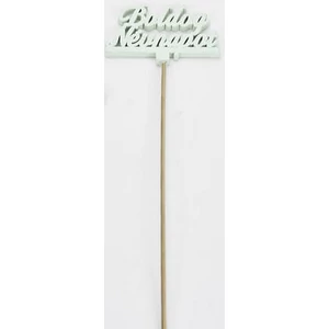 Fa dekorfelirat 8x29cm-es Beszúrós -Boldog névnapot- felirat menta