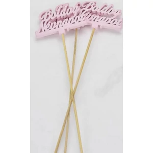 Fa dekorfelirat 8x29cm-es Beszúrós -Boldog névnapot- felirat pink
