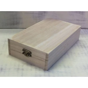 Fa doboz hosszúkás natúr 20x12x5cm-es csatos zárral GRAVÍROZHATÓ! CRL3180