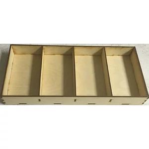 Fa doboz rekeszes 4 rekeszes - 30x14x3,5cm