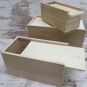 Fa doboz tároló szett 3 db-os 12x21cm, 9,5x18cm, 6,5x15cm