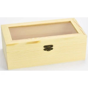 Fa doboz üveges 22x12x8cm