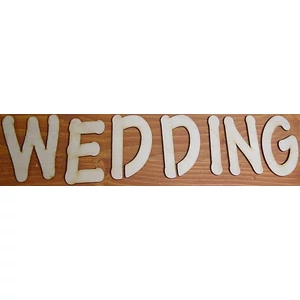 Fa felirat betűk WEDDING 5cm