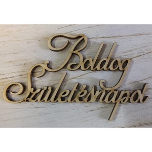 Fa felirat Boldog születésnapot 10, 5cmx5cmx3mm 3db/cs