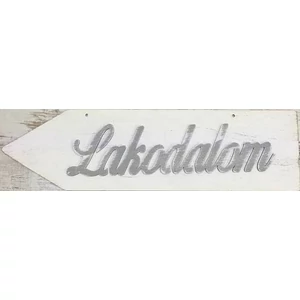 Fa felirat nyíl fehér Lakodalom 50x14 cm balra mutató 