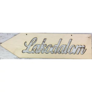 Fa felirat nyíl Lakodalom 50x14cm - balra mutató