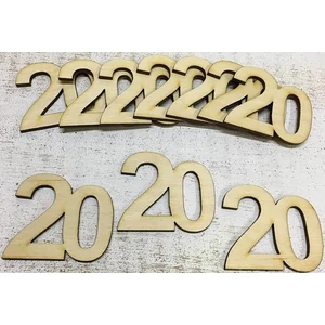Fa felirat számok 20 évfordulós, szülinapi számok 5cmx3mm 10db/cs