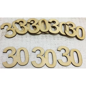 Fa felirat számok 30 évfordulós, szülinapi számok 5cmx3mm 10db/cs