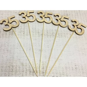 Fa felirat számok 35. évfordulós szám pálcikán 5cmx3mm 5db/cs