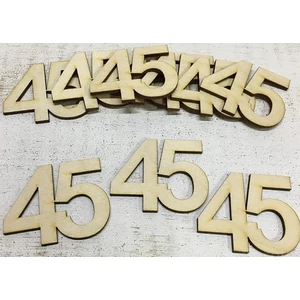 Fa felirat számok 45 évfordulós, szülinapi számok 5cmx3mm 10db/cs