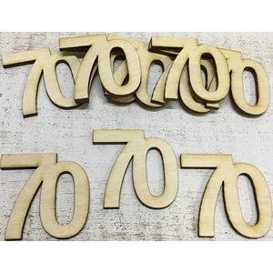 Fa felirat számok 70. évfordulós, szülinapi számok 5cmx3mm 10db/cs