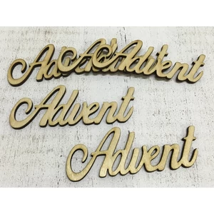 Fa felirat tábla Advent 9, 5cmx3cmx3mm 5db/cs