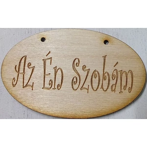 Fa felirat tábla Az én szobám ovális 3db/cs