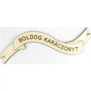 Fa felirat tábla Boldog Karácsonyt szalag 23cm 
