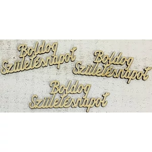 Fa felirat tábla Boldog születésnapot 9, 5cmx4cmx3mm 3db/cs