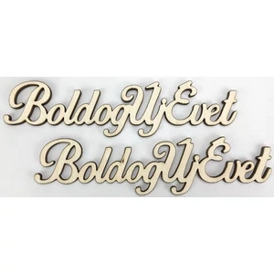 Fa felirat tábla Boldog Új Évet 14, 5cm 2db/cs