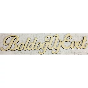 Fa felirat tábla Boldog Új Évet 30x7cm 