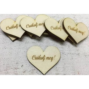 Fa felirat tábla Csókolj meg! 4cmx4.5cmx3mm 10db/cs