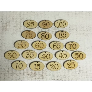 Fa felirat tábla évfordulós ovál vegyes 4cmx2.5cmx3mm 5db/cs