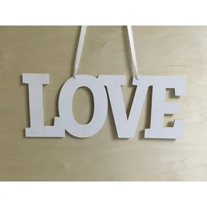 Fa felirat tábla fehér LOVE 14, 5x37cm akasztható