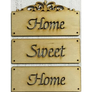 Fa felirat tábla Home Sweet Home 12x15cm