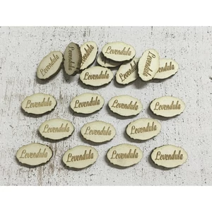 Fa felirat tábla Levendula mini 2cmx1.3cmx3mm 20db/cs