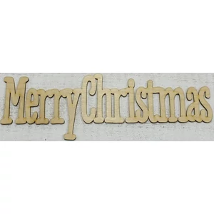 Fa felirat tábla Merry Christmas 31x10cm