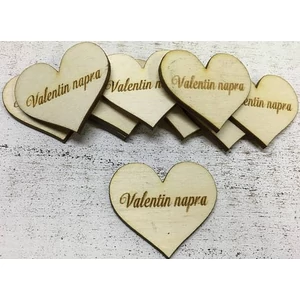 Fa felirat tábla Valentin napra 4cmx4.5cmx3mm 10db/cs