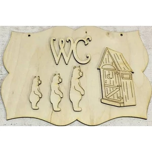 Fa felirat tábla WC 19x13.5cm