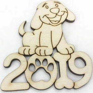 Fa figura - 2019- szám fellira natúr, kutyás 8x6, 5x0, 3cm-es CRL6223