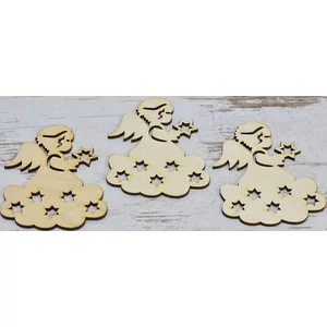 Fa figura angyalka angyalka csillaggal 10cmx7cmx3mm 3db/cs
