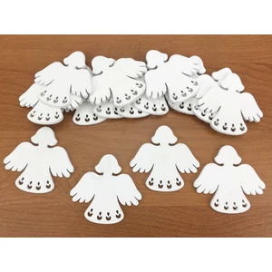 Fa figura Angyalka fehér festett, 5x4, 8x0, 3cm-es (15db/csomag) karácsonyi CRL4306
