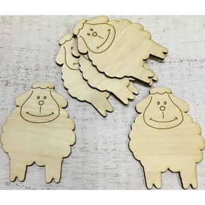 Fa figura bárány natúr 10cmx7cmx3mm 5db/cs