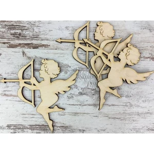 Fa figura Cupido Valentin-napra 10x10cm 3db/cs